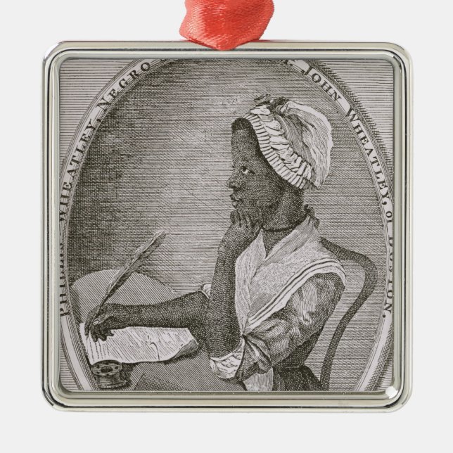 Portrait of Phillis Wheatley Metal Tree Decoration (Front)