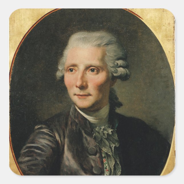 Portrait of Pierre Augustin Caron de Square Sticker (Front)