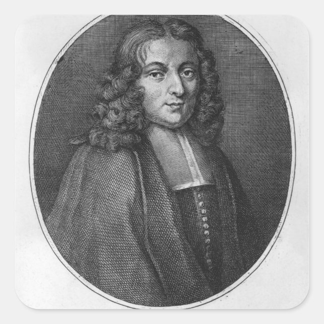 Portrait of Pierre Bayle Square Sticker (Front)
