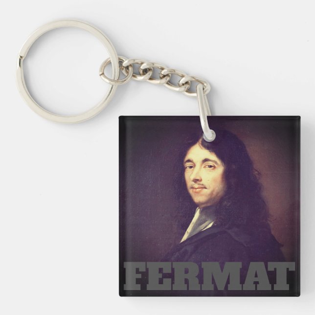 Portrait of Pierre de Fermat Keychain (Front)
