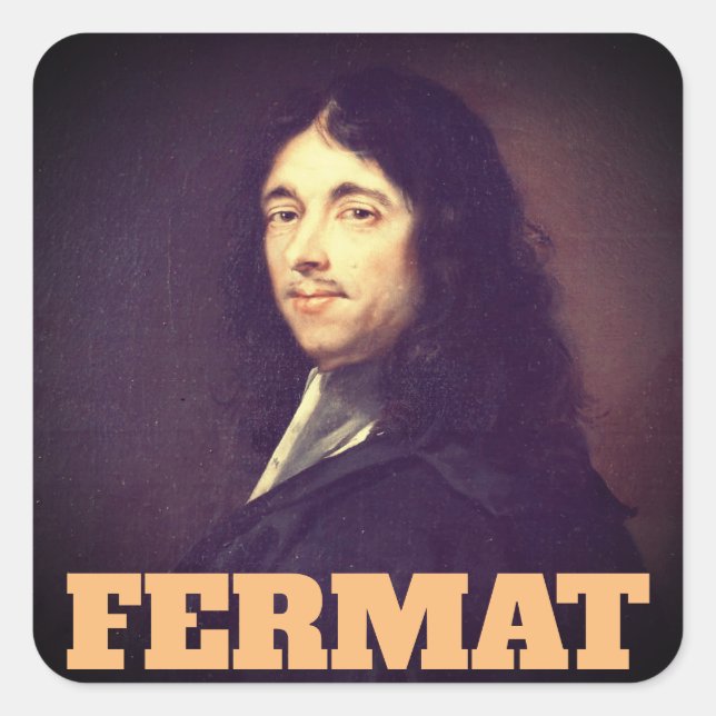 Portrait of Pierre de Fermat Square Sticker (Front)