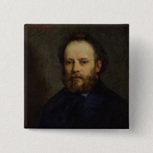 Portrait of Pierre Joseph Proudhon 1865 15 Cm Square Badge