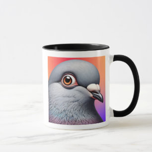 Portrait of pigeon. mug