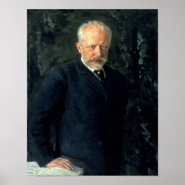 Portrait of Piotr Ilyich Tchaikovsky Poster (Front)