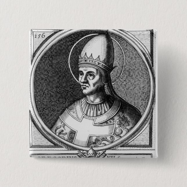 Portrait of Pope Gregory VII 15 Cm Square Badge (Front)