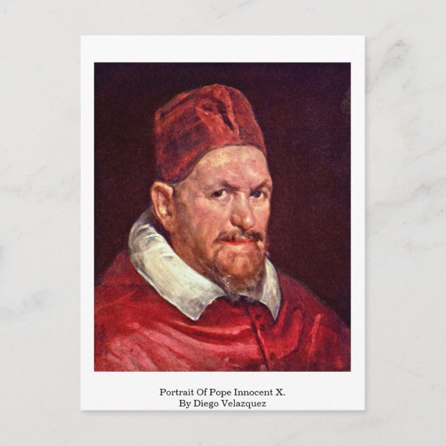 Portrait Of Pope Innocent X. By Diego Velazquez Postcard (Front)