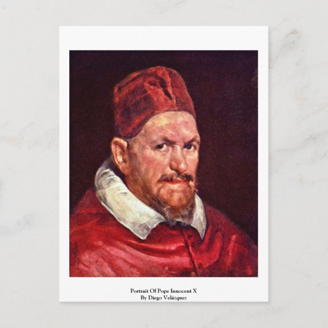 Portrait Of Pope Innocent X By Diego Velázquez Postcard (Front)