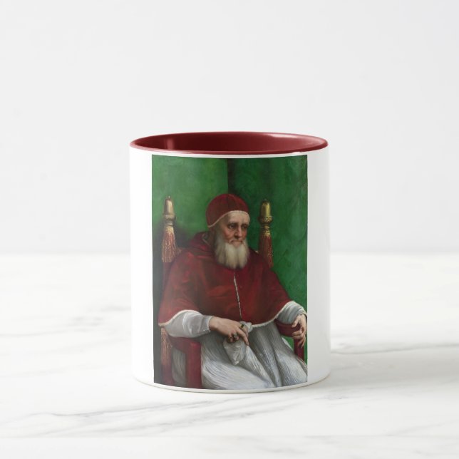 Portrait of Pope Julius II (by Raphael) Mug (Center)