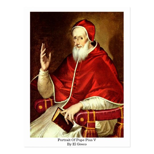 Portrait Of Pope Pius V. By El Greco Postcard