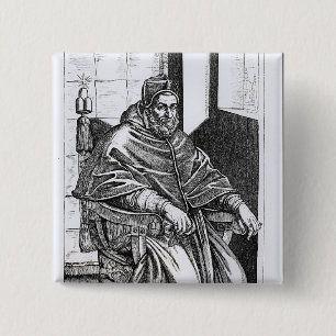 Portrait of Pope Sixtus V 15 Cm Square Badge