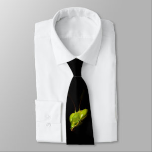 Portrait of praying mantis tie