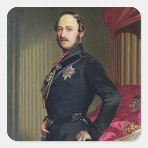 Portrait of Prince Albert (1819-61) 1859 (oil on c Square Sticker