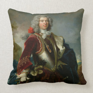Portrait of Prince Jacques 1er Grimaldi (oil on ca Cushion