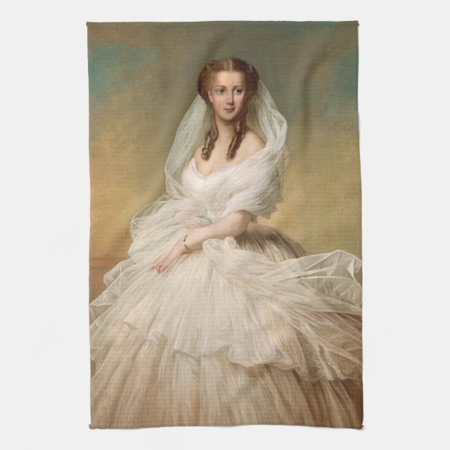 Portrait Of Princess Alexandra Tea Towel (Vertical)