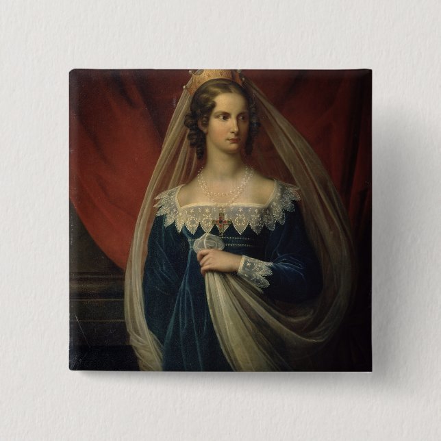 Portrait of Princess Charlotte von Preussen 15 Cm Square Badge (Front)