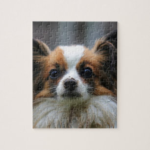 Portrait of purebred Papillon dog Jigsaw Puzzle