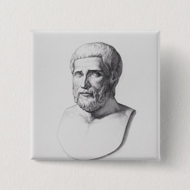 Portrait of Pythagoras 15 Cm Square Badge (Front)