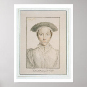 Portrait of Queen Anne of Cleves (1515-57) engrave Poster