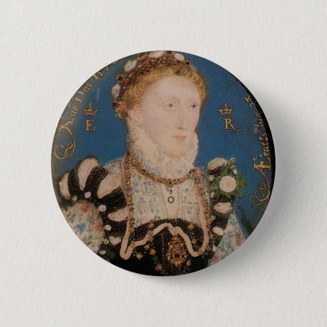 Portrait of Queen Elizabeth I, 1572 6 Cm Round Badge (Front)