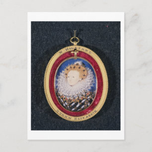 Portrait of Queen Elizabeth I (w/c on vellum) Postcard