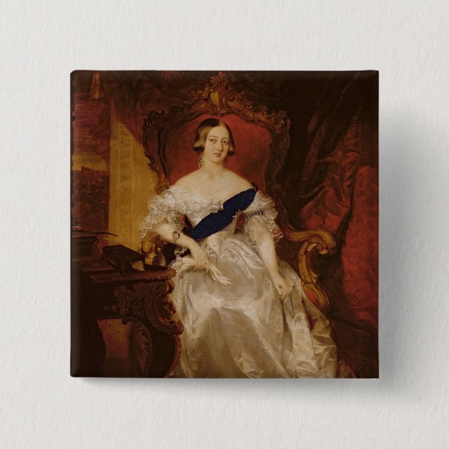 Portrait of Queen Victoria 15 Cm Square Badge (Front)