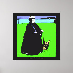 Portrait of Queen Victoria and Yorkie Dog Canvas Print
