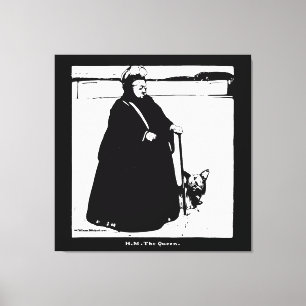 Portrait of Queen Victoria and Yorkie Dog Canvas Print