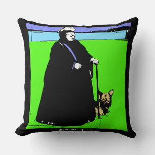 Portrait of Queen Victoria and Yorkie Dog Cushion