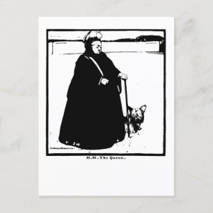 Portrait of Queen Victoria and Yorkie Dog Postcard