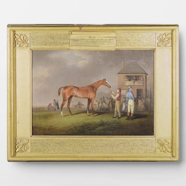 Portrait of 'Quiz', the property of Lord Rous, aft Plaque (Front)