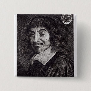 Portrait of Rene Descartes 15 Cm Square Badge