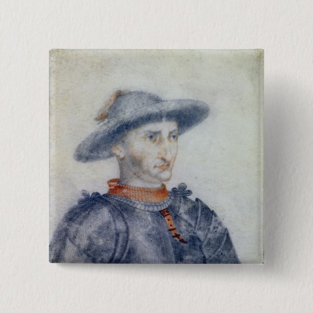 Portrait of Rene I  Duke of Anjou 15 Cm Square Badge (Front)