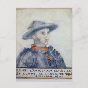Portrait of Rene I  Duke of Anjou Postcard