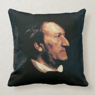 Portrait of Richard Wagner (1813-83) (oil on canva Cushion