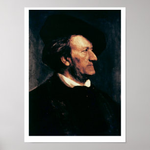 Portrait of Richard Wagner (1813-83) (oil on canva Poster