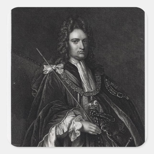 Portrait of Robert Harley Square Sticker (Front)