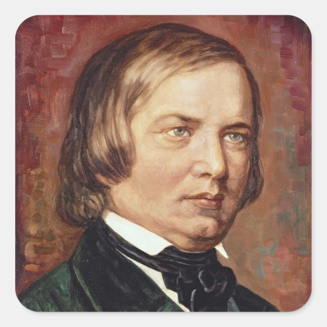 Portrait of Robert Schumann Square Sticker (Front)