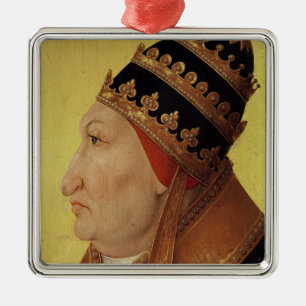 Portrait of Rodrigo Borgia Pope Alexander VI Metal Tree Decoration