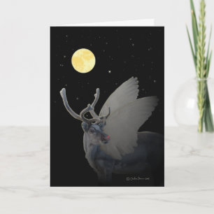 Portrait of "Rudolf In The Moonlight" Holiday Card