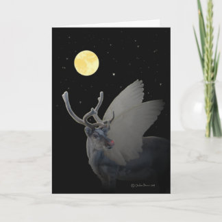 Portrait of "Rudolf In The Moonlight" Holiday Card