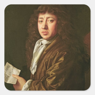 Portrait of Samuel Pepys  1666 Square Sticker