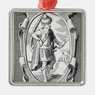 Portrait of Samuel Taylor Coleridge Metal Tree Decoration