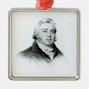 Portrait of Samuel Taylor Coleridge Metal Tree Decoration