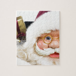 Portrait of Santa Claus face and presents Jigsaw Puzzle