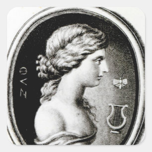 Portrait of Sappho Square Sticker