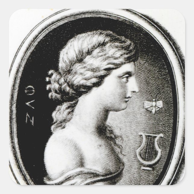 Portrait of Sappho Square Sticker (Front)