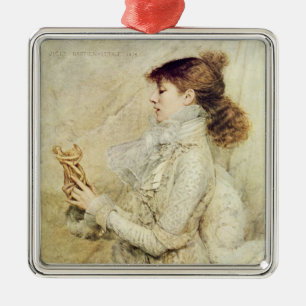 Portrait of Sarah Bernhardt Metal Ornament