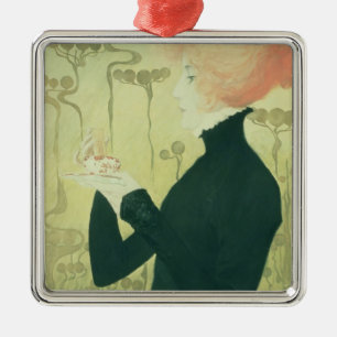 Portrait of Sarah Bernhardt Metal Ornament