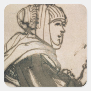 Portrait of Saskia, 1634 Square Sticker