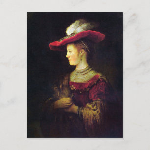 Portrait of Saskia  by Rembrandt Postcard